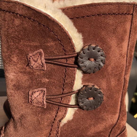 UGG Cognac Suede Kimbra Two-Button Zip Entry Boots 9 EUC - Picture 6 of 14
